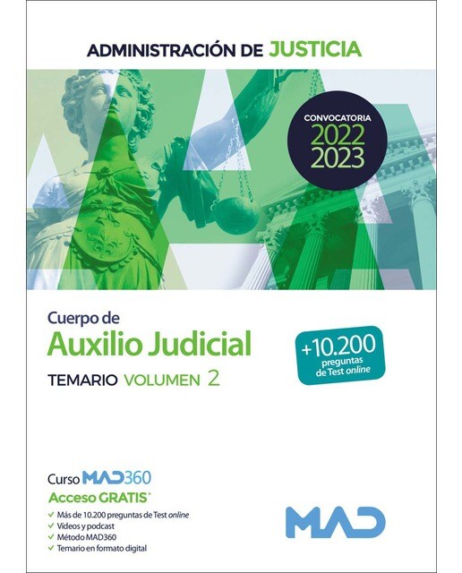 Cuerpo de Auxilio Judicial de la Administración de Justicia. Temario Volumen 2