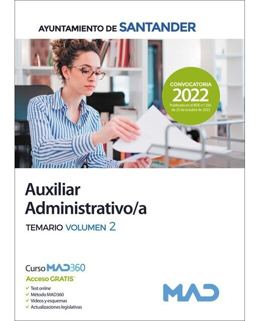 Auxiliar Administrativo-a del Ayuntamiento de Santander. Temario volumen 2