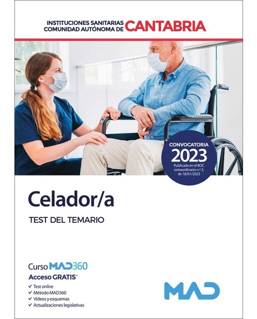 Celador-a de Instituciones Sanitarias de la Comunidad Autónoma de Cantabria. Test del temario