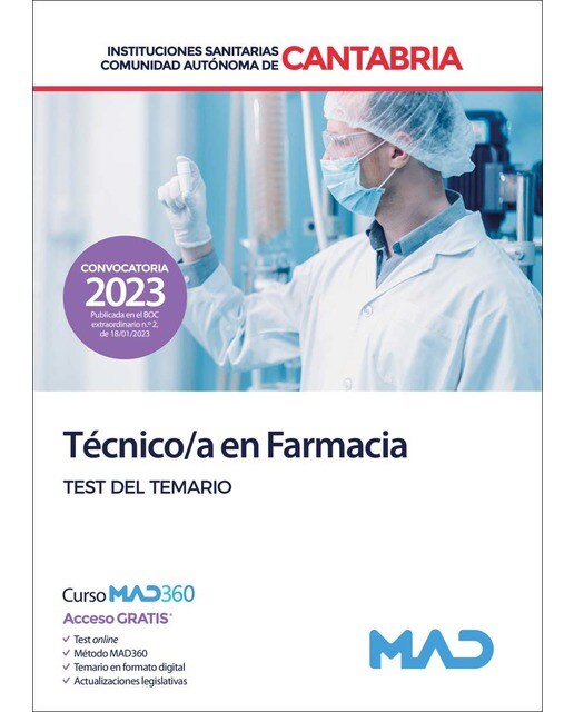 Técnico-a en Farmacia de Instituciones Sanitarias de la Comunidad Autónoma de Cantabria. Test