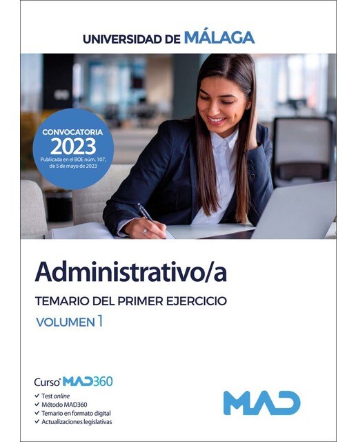 Imagen 0 de Administrativo/a de la Universidad de Málaga. Temario del primer ejercicio volumen 1  (Tapa blanda)