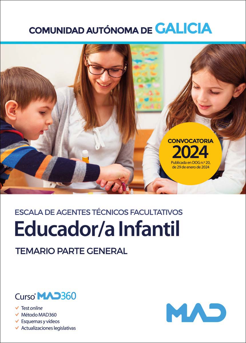 Imagen 0 de Educador/a Infantil de la Escala de Agentes Técnicos Facultativos de la Comunidad Autónoma de Galicia. Temario parte general  (Tapa blanda)