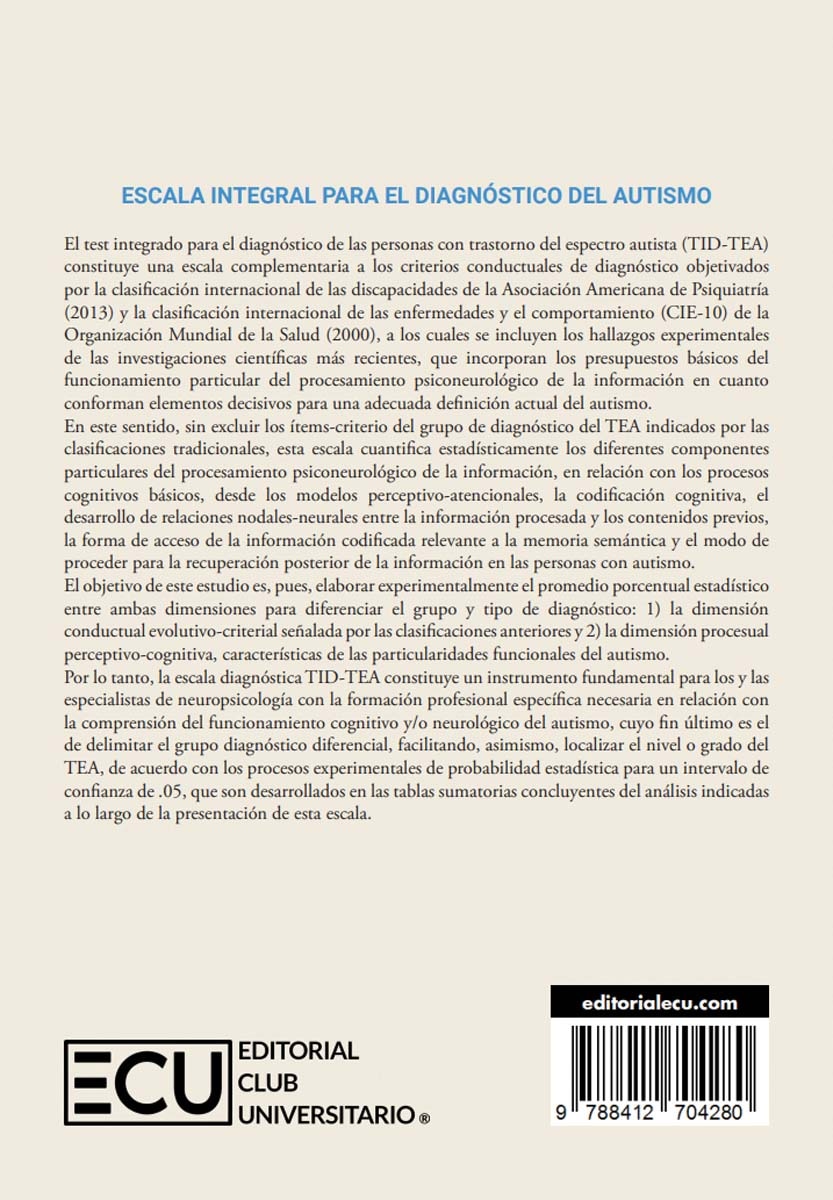 Test integrado para el diagnóstico del trastorno del espectro autista (TID-TEA) (Capa mole) 2