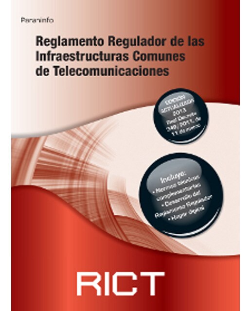 Imagem 0 de Reglamento regulador de las Infraestructuras Comunes de Telecomunicaciones. RICT 2011. (Capa mole)