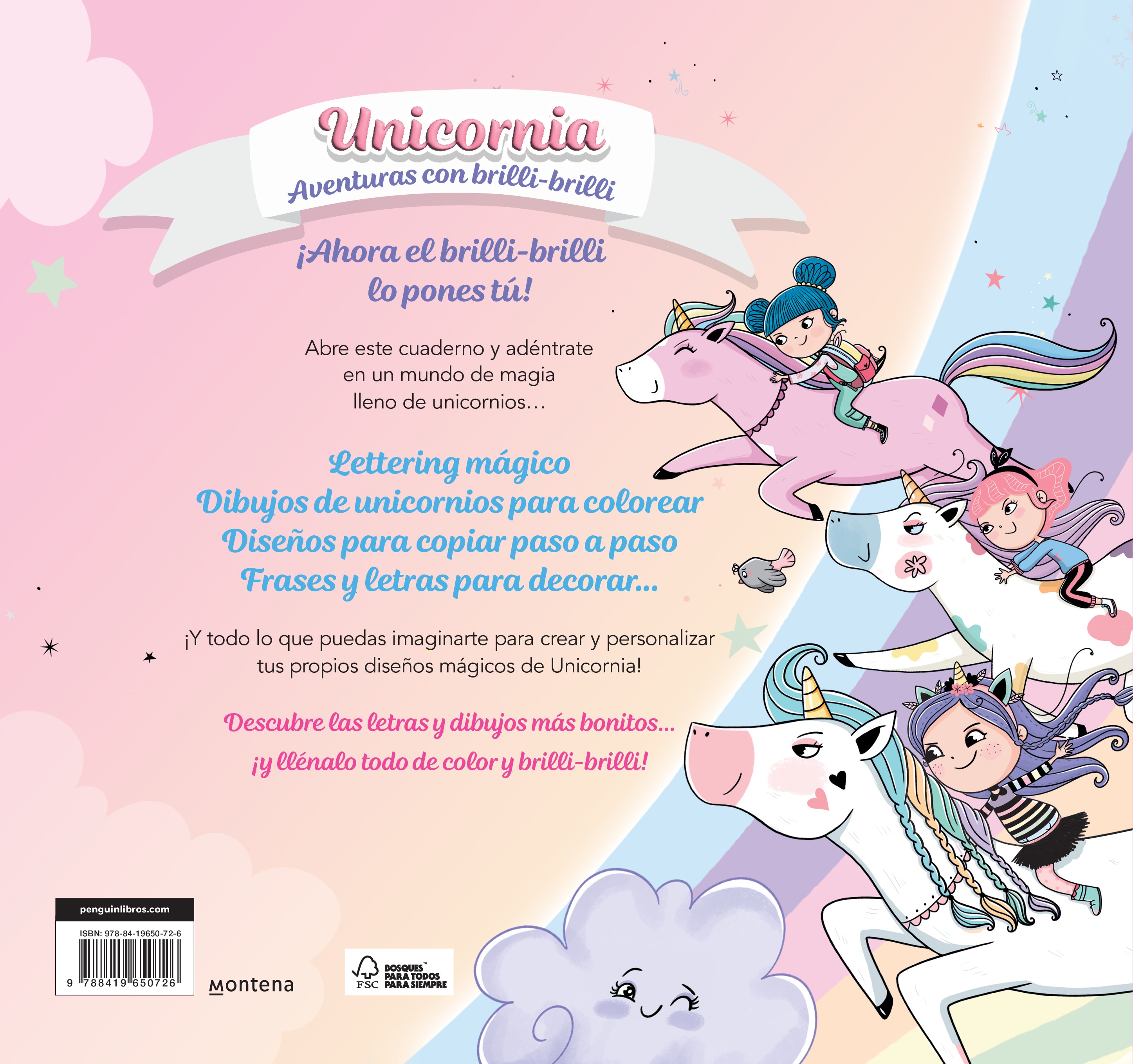 Unicornia - Lettering mágico y dibujos de unicornios para colorear: Para niños y niñas (Capa mole) 2