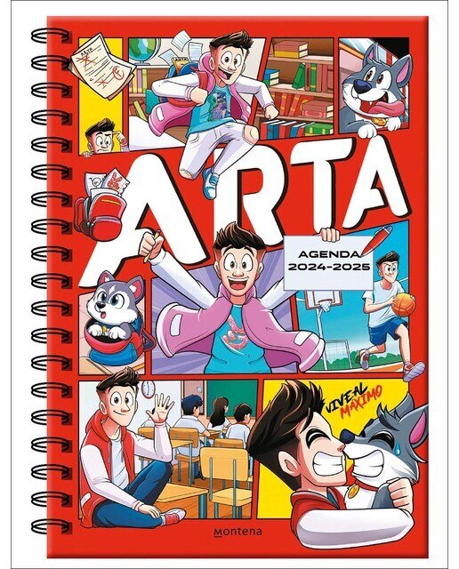 Arta Game - Agenda escolar 2024-2025: Con pasatiempos para niños y niñas (Capa dura) 1