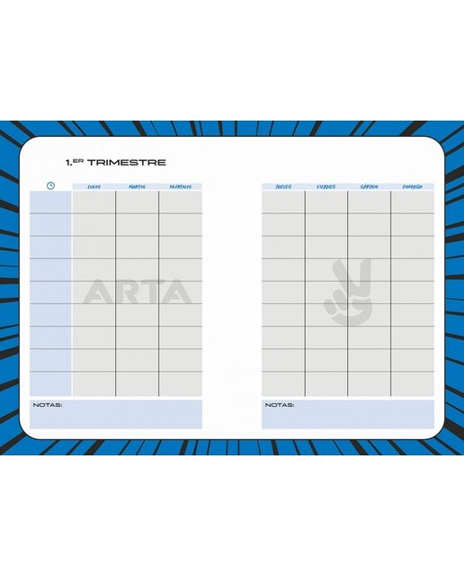 Arta Game - Agenda escolar 2024-2025: Con pasatiempos para niños y niñas (Capa dura) 4