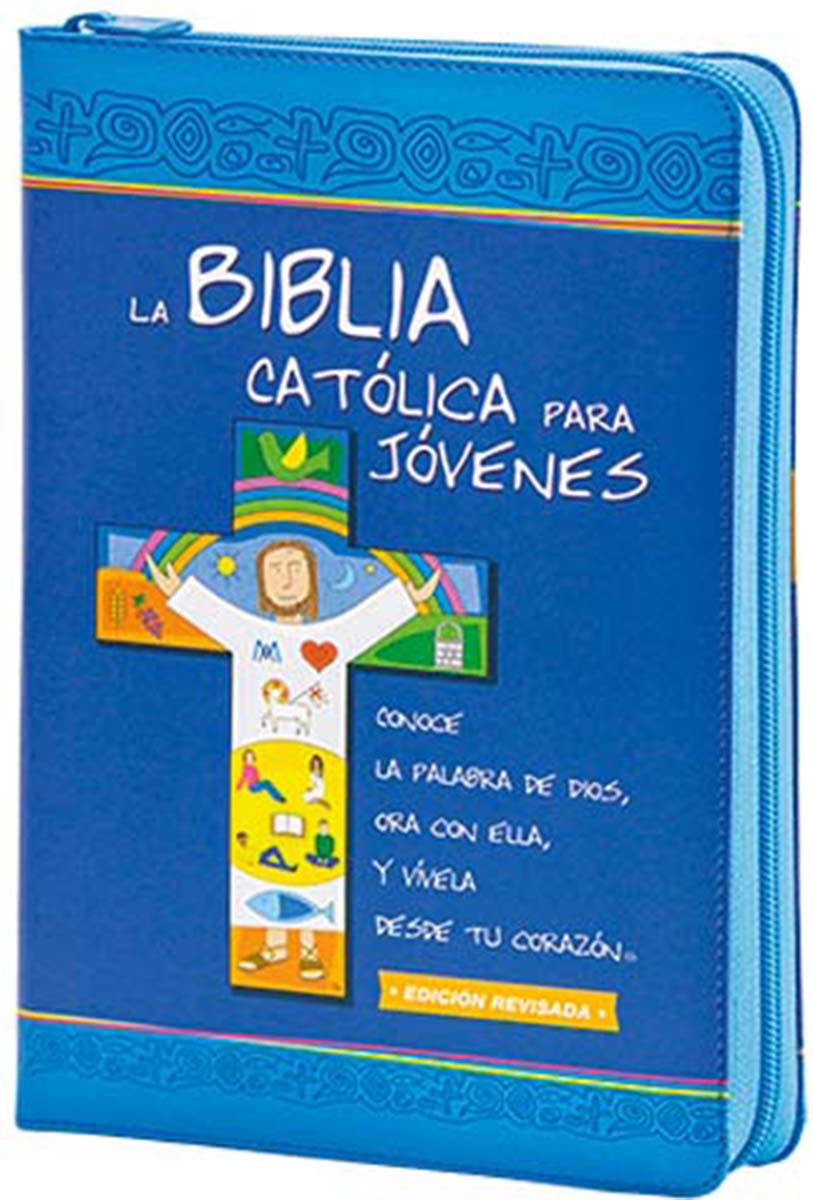 Imagen 0 de La Biblia Católica para Jóvenes: edición dos tintas - Junior [símil piel azul con cremallera]  (Tapa dura)