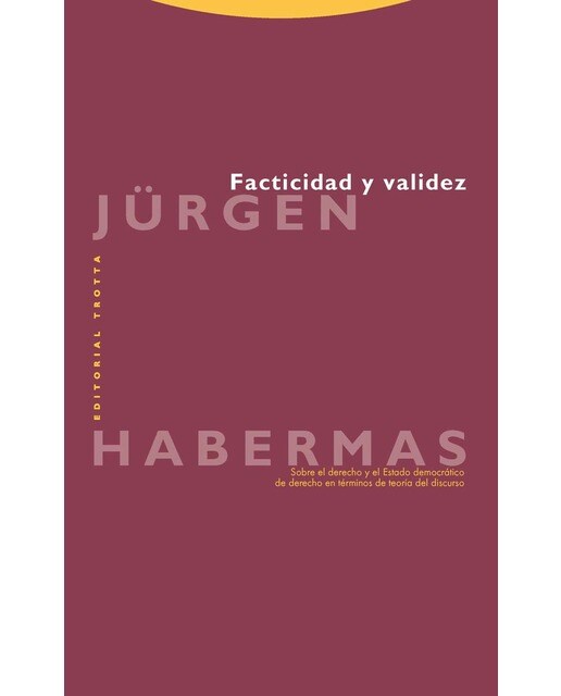 Facticidad y validez: Sobre el derecho y el Estado democrático de derecho en términos de teoría del discurso (Capa mole) 1