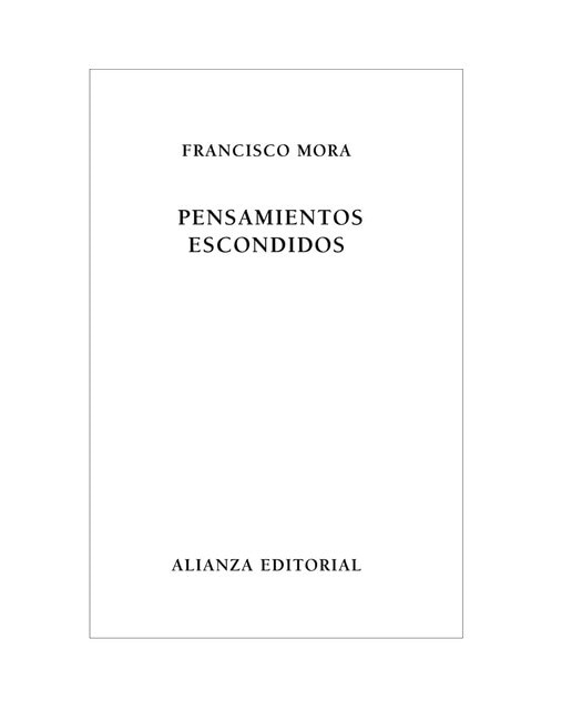 Pensamientos escondidos(Tapa dura) 1