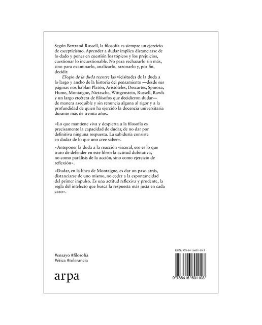 Imagen 0 de Elogio de la duda (Tapa blanda)