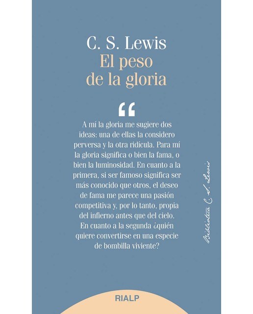 El peso de la gloria(Tapa blanda) 1