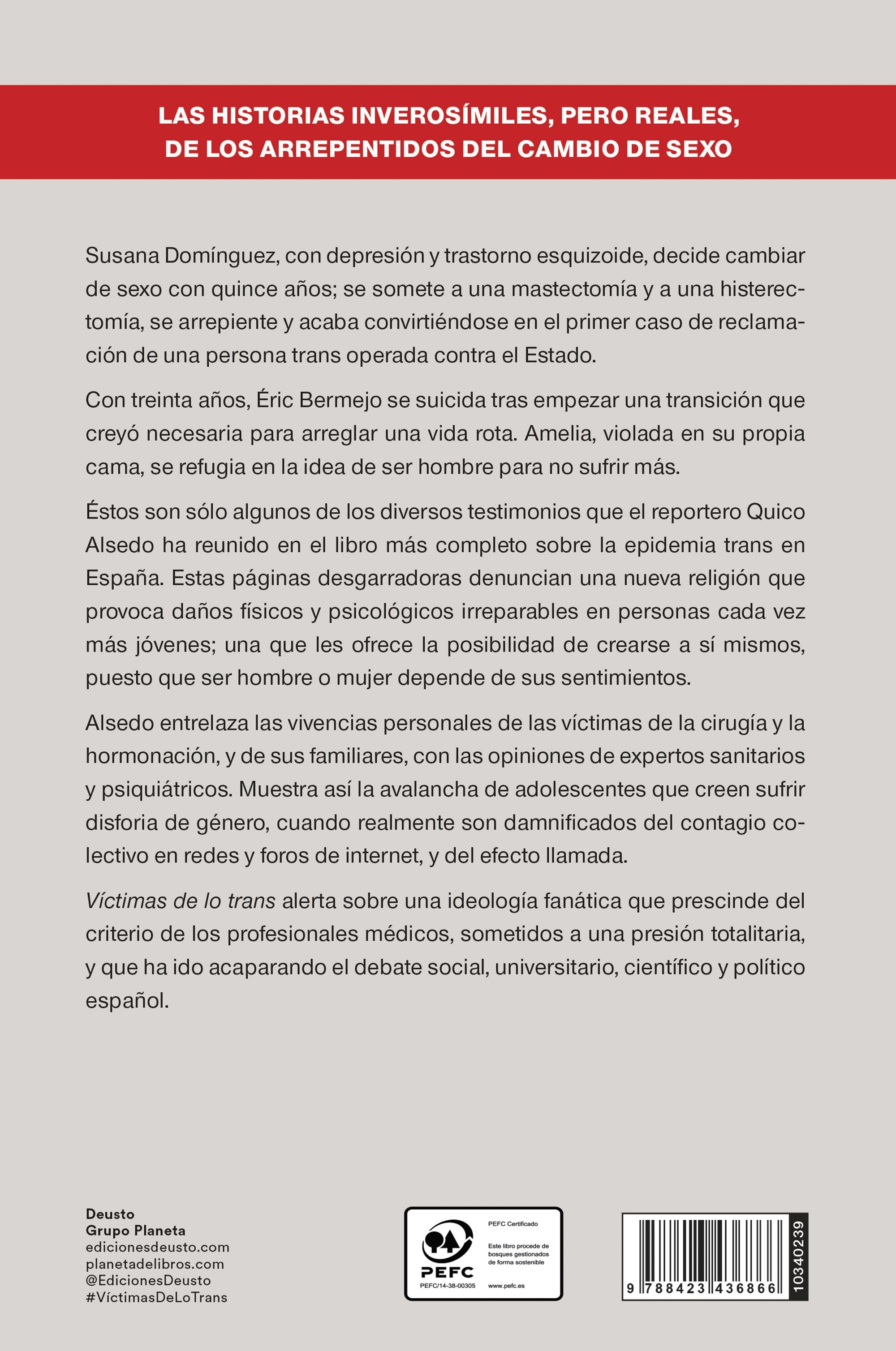 Víctimas de lo trans: Un viaje a las realidades de quienes han sufrido el ideario queer en sus propias carnes en España (Capa mole com abas) 2