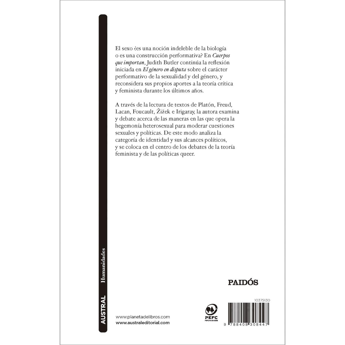 Cuerpos que importan: Sobre los límites discursivos del "sexo" (Bolso) (Capa mole) 2