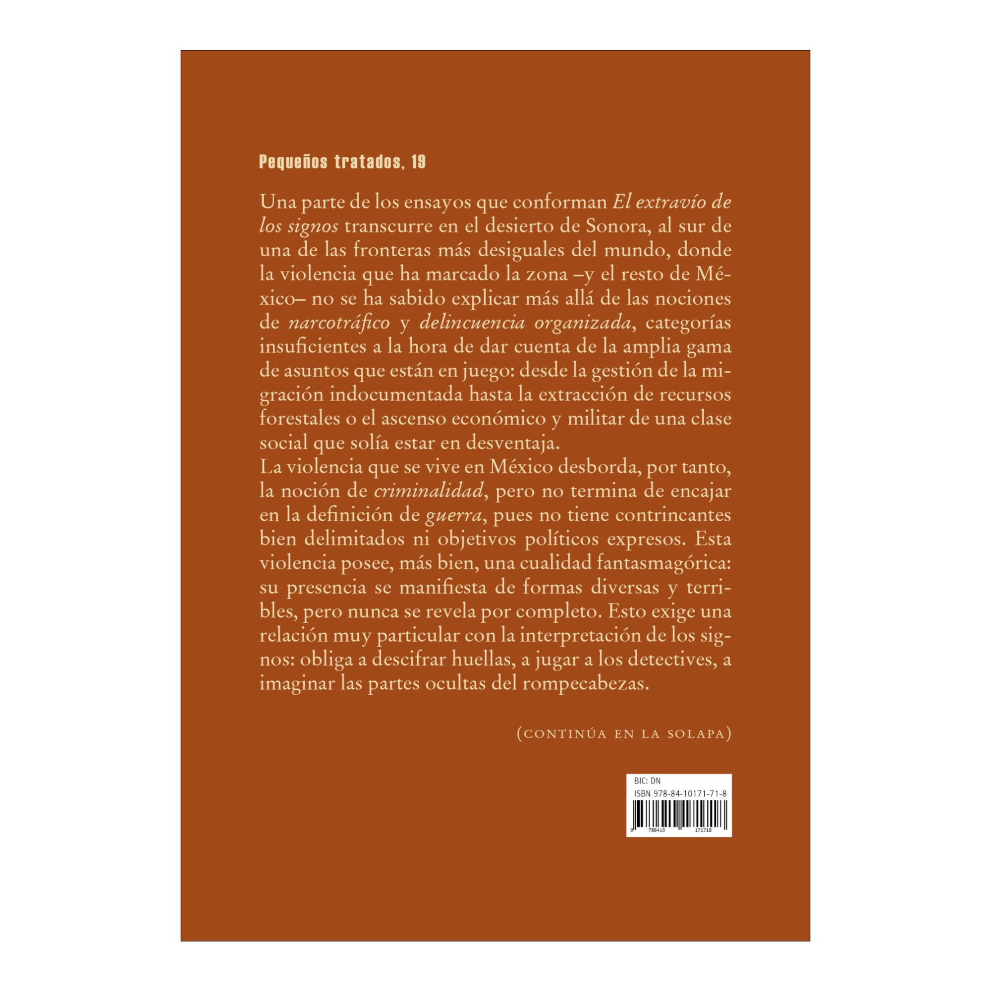 El extravío de los signos (Capa mole com abas) 2