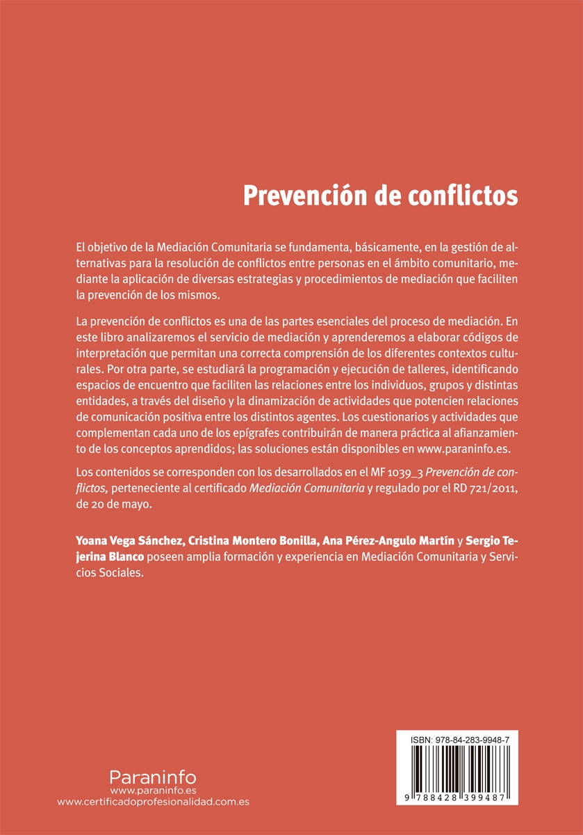 Prevención de conflictos(Tapa blanda) 2