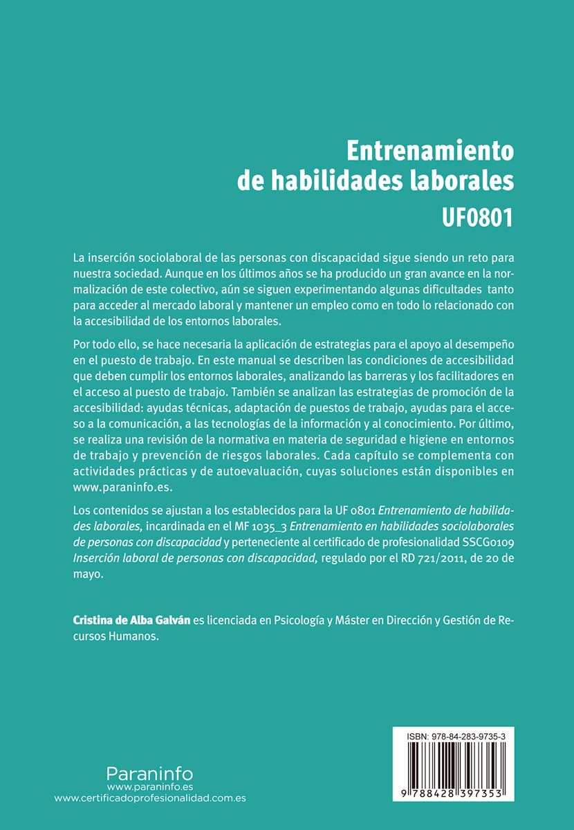 Entrenamiento de habilidades laborales(Tapa blanda) 2
