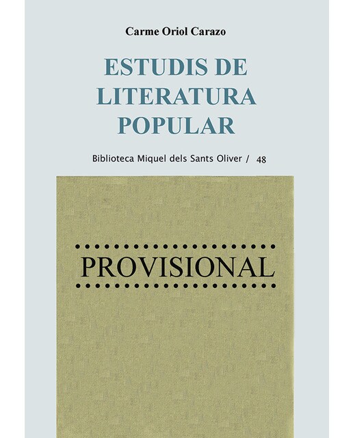 Estudis de literatura popular: Història i mètodes (Capa mole) 1