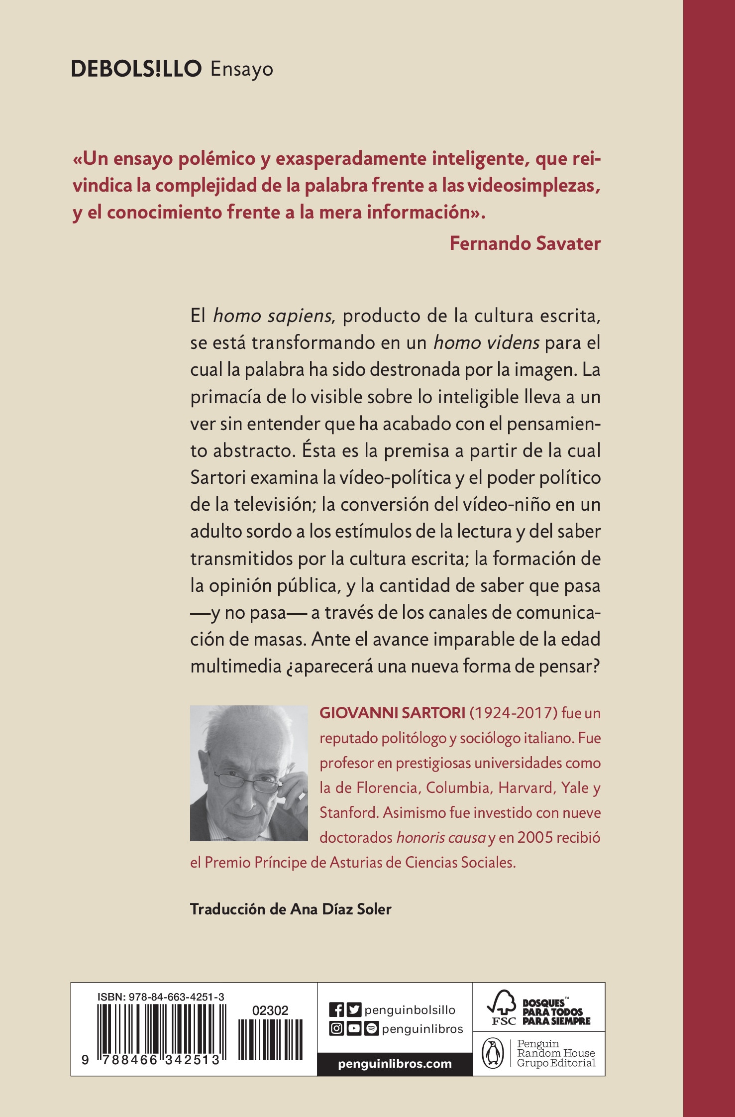 Homo videns: La sociedad teledirigida(Tapa blanda) 2