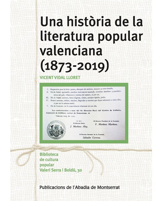 Una història de la literatura popular valenciana (1873--2019)(Tapa blanda) 1