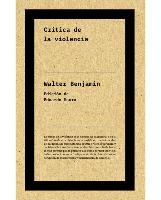Crítica de la violencia (Capa mole com abas) 1