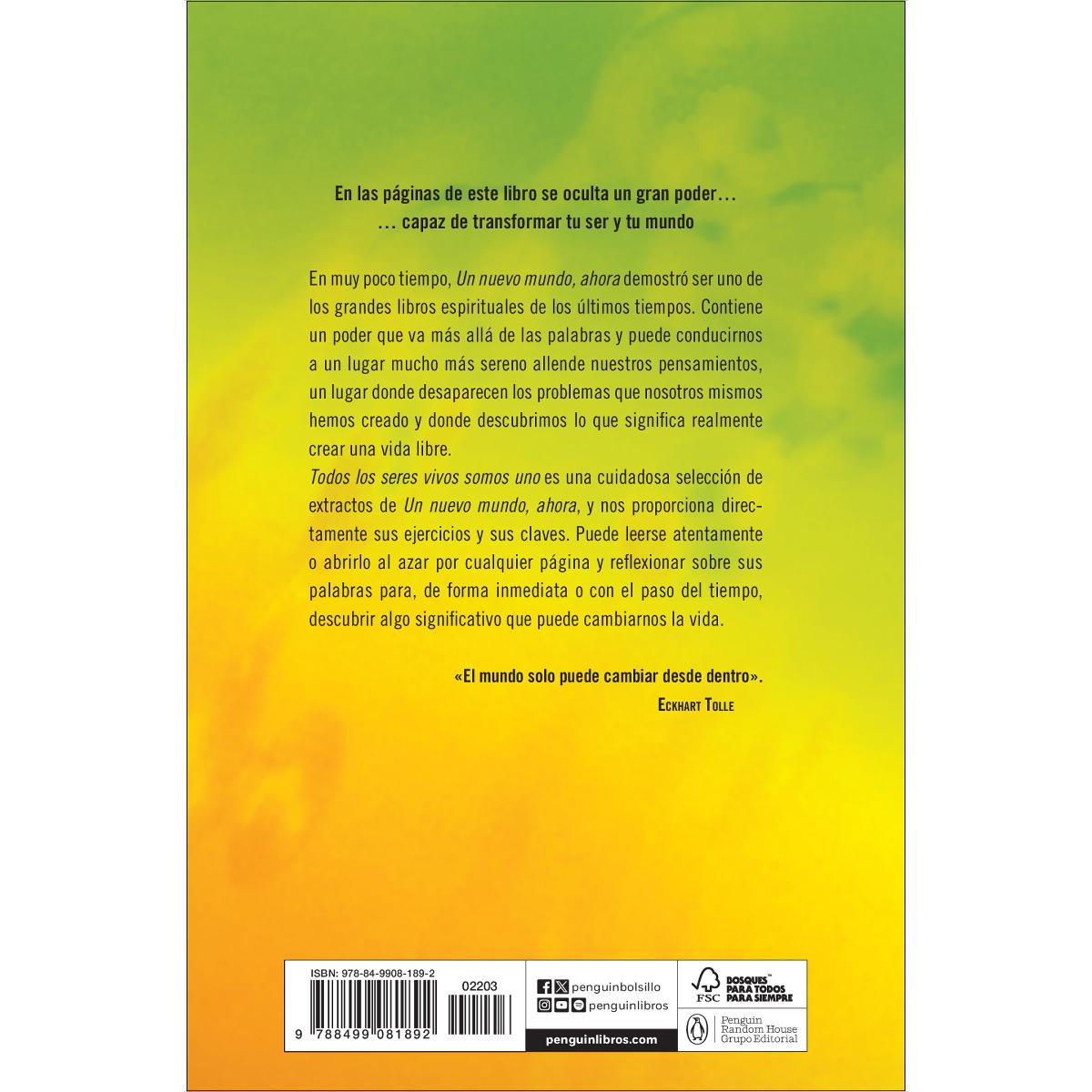 Todos los seres vivos somos uno: Pensamientos esenciales extraídos de Un nuevo mundo, ahora  (Bolsillo) (Tapa blanda) 2