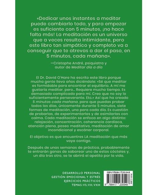 5 Minutos cada mañana: Ejercicios sencillos de meditación para estresados con prisa (Capa mole com abas) 1