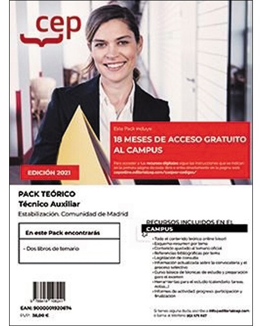 Pack teórico. Técnico auxiliar. Estabilización. Comunidad de Madrid