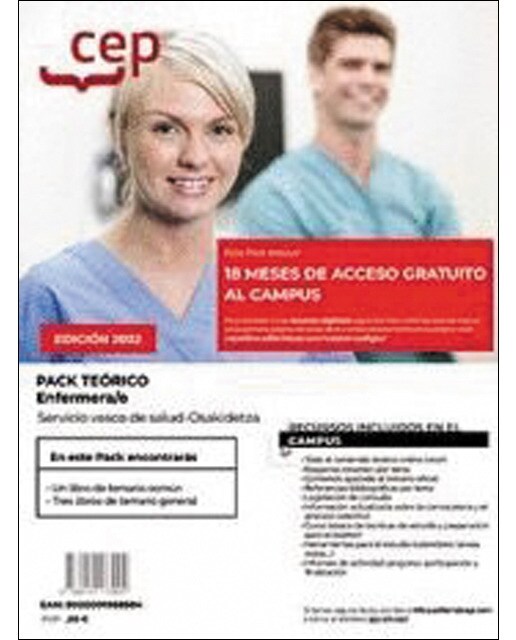 Pack teorico auxiliar enfermeria servicio vasco sa