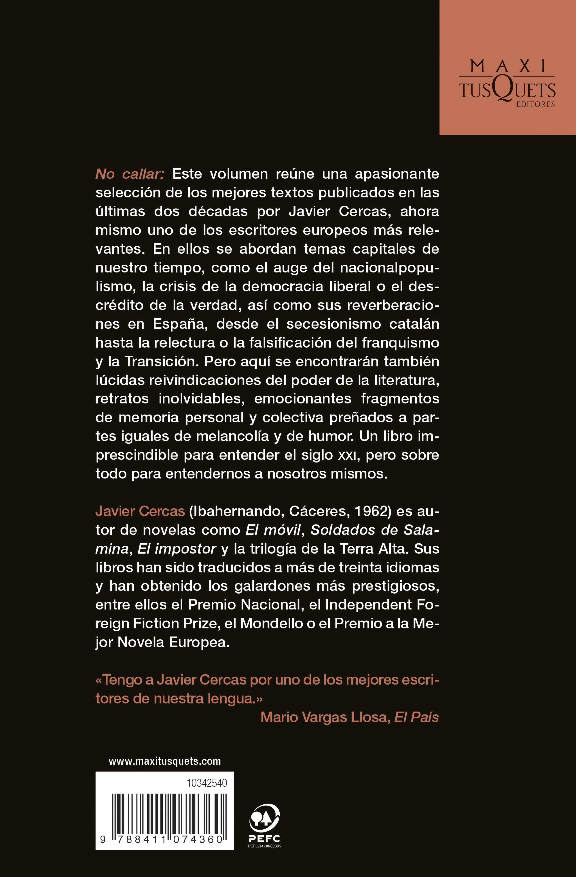 No callar: Crónicas, ensayos y artículos. 2000-2022 (Bolso) 2