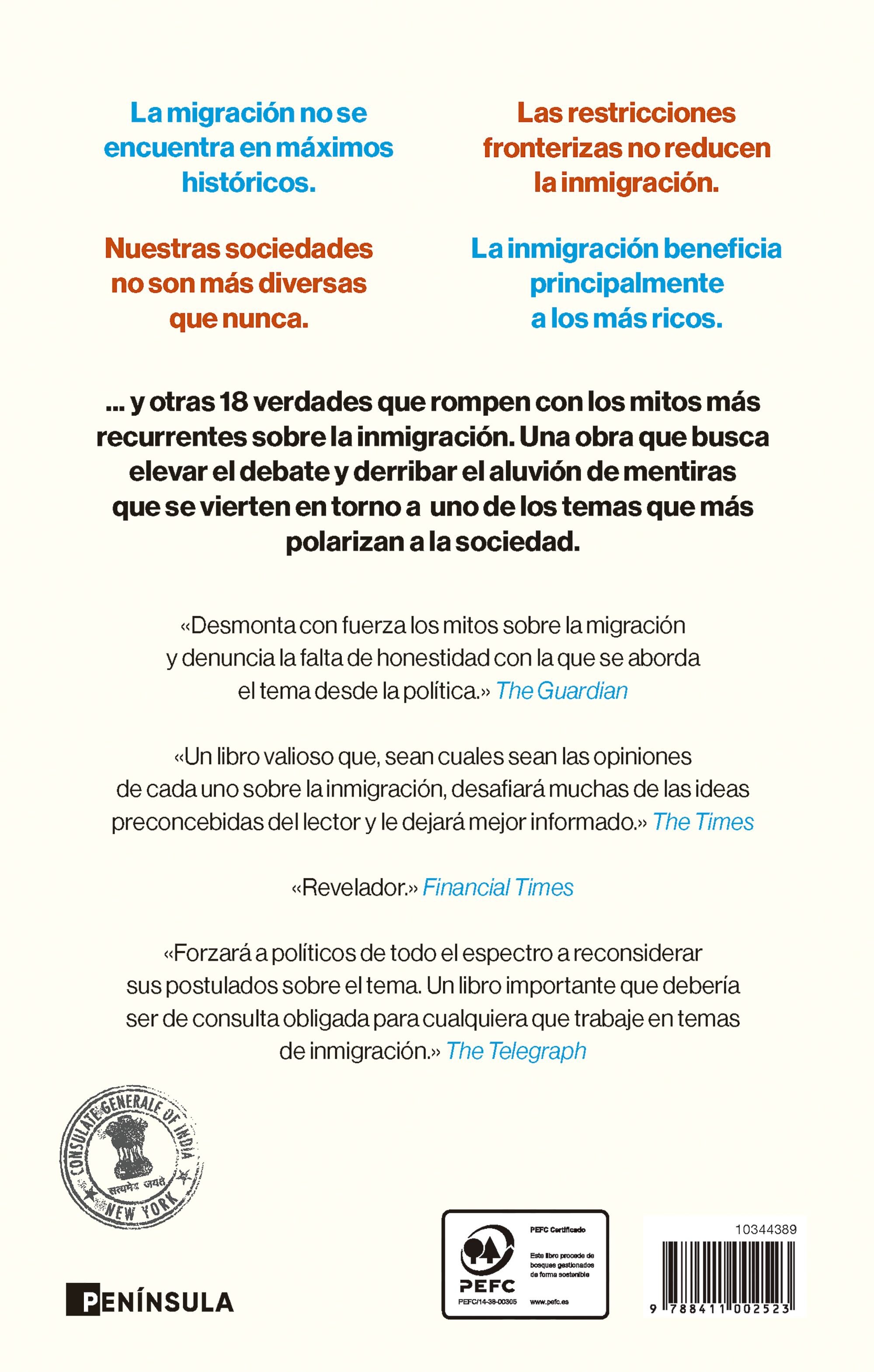 Los mitos de la inmigración: 22 falsos mantras sobre el tema que más nos divide (Tapa blanda con solapas) 2