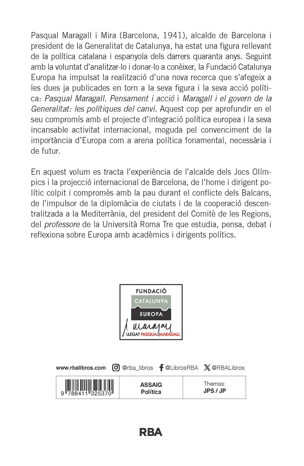 Pasqual Maragall i l'Europa pròxima (Capa dura) 2