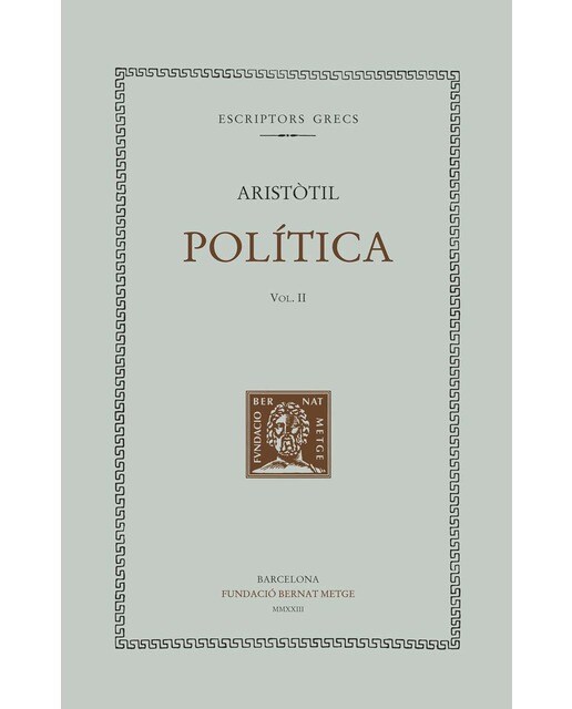 Imagen 0 de Política (vol. II): Llibres IV-VIII (Tapa dura)