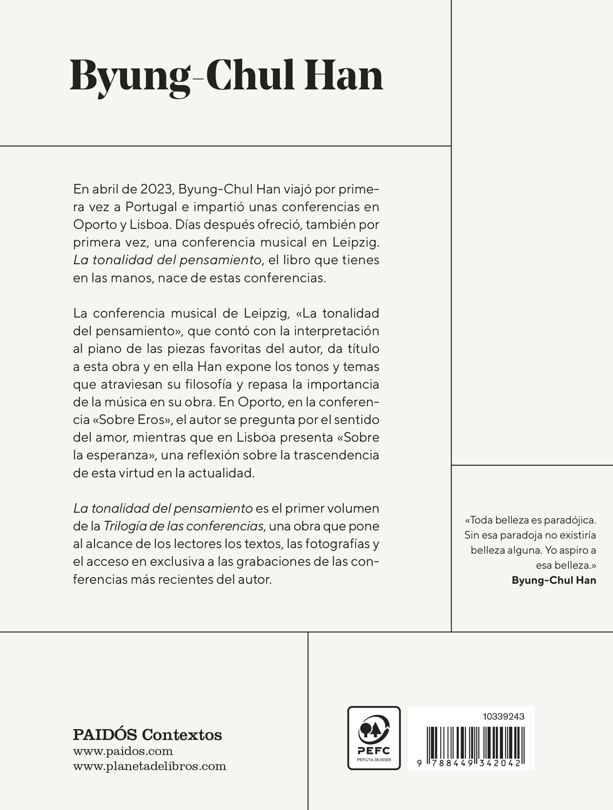 La tonalidad del pensamiento: Trilogía de las conferencias vol. I 2