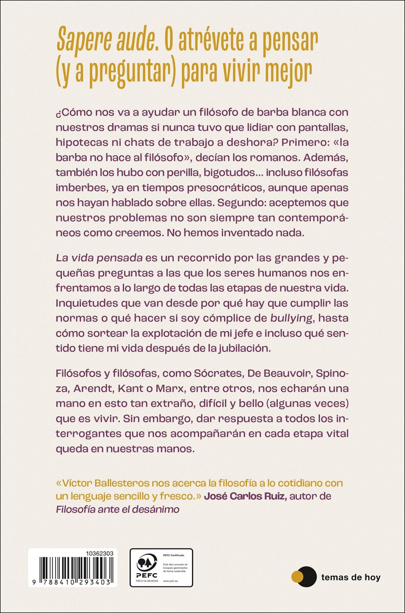 La vida pensada: Filosofía para responder las preguntas de ayer, hoy y siempre (Capa mole com abas) 2