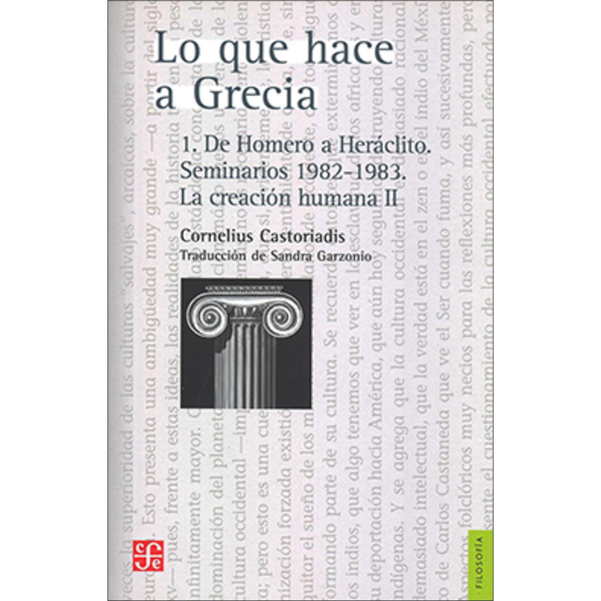Imagem 0 de Lo que hace a grecia 1 - de homero a heraclito.Se