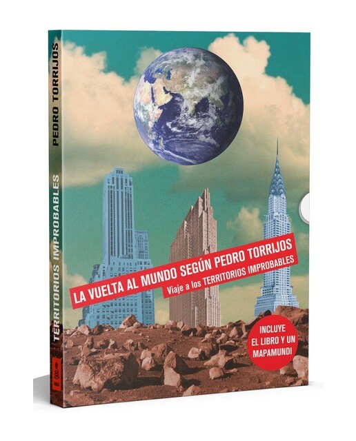 Imagen 1 de Territorios improbables estuche con el libro y un mapamundi con la vuelta al mundo de Pedro Torrijos a los «Territorios im  (Tapa blanda con solapas)