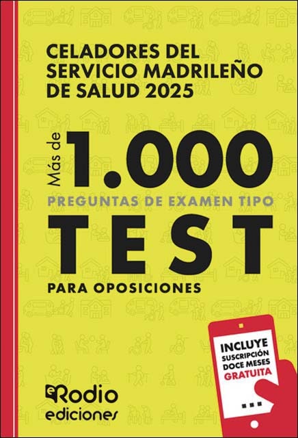 Celadores del Servicio Madrileño de  Salud 2025. Más de 1.000 preguntas Tipo Test para oposiciones (Capa mole) 1