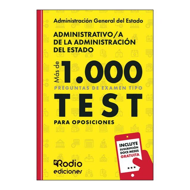 Imagem 0 de Administrativo a de la Administración del Estado. Más de 1.000 preguntas de examen tipo test para oposiciones (Capa mole)
