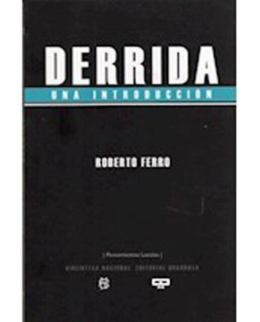 Imagen 0 de Derrida. Una introducción