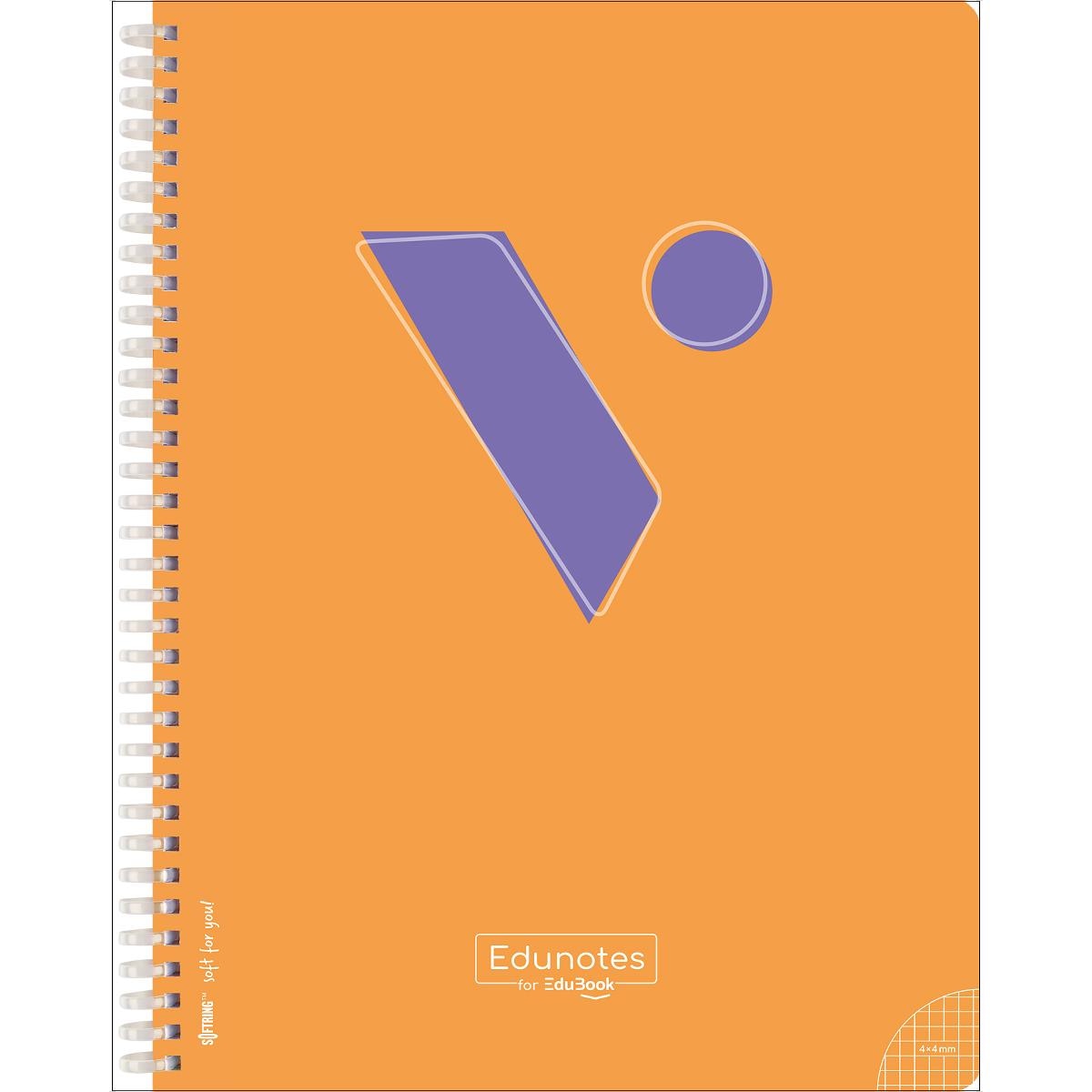 Edunotes libreta a4 espiral naranja 80 hojas cuadr 1