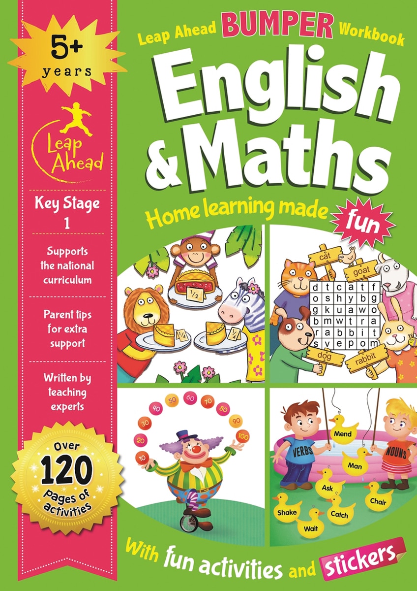 Leap ahead bumper workbook: 5+ years english & mat 1