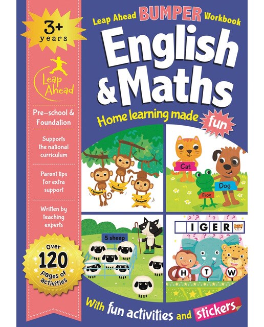 Leap ahead bumper workbook: 3+ years english & mat 1