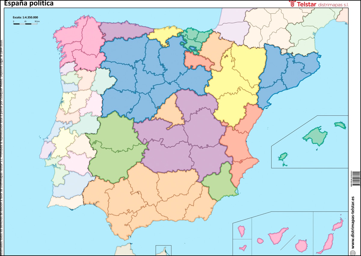 Mapa mudo españa política paquet 25 unitats 1