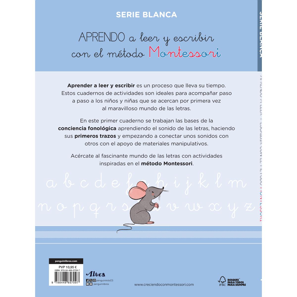 Creciendo con Montessori. Cuadernos de actividades - Aprendo a leer y escribir con el método Montessori (nivel 1): Libro de actividades  (Tapa blanda) 2