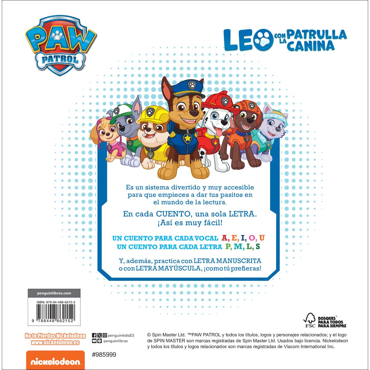 Imagen 2 de Paw Patrol | Patrulla Canina. Lectoescritura - Leo con la Patrulla Canina. Un cuento para cada letra: a, e, i, o, u - p, l, m, s: Con let  (Tapa dura)