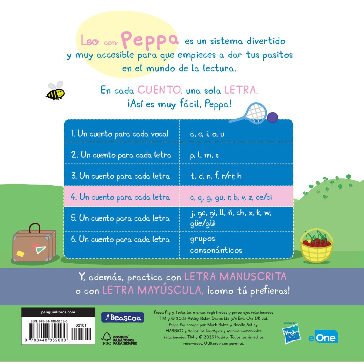Un cuento para cada letra: c, q, g, gu, r (sonido suave), b, v, z, ce-ci (Leo con Peppa Pig 4) (Capa mole) 2