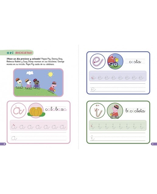 Peppa Pig. Primeros aprendizajes - Aprende Lengua con Peppa Pig. Escribo letras minúsculas (+3 años): Cuaderno preescolar: Traza y escr (Tapa blanda) 2