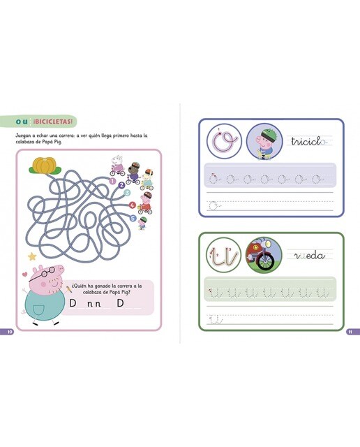 Peppa Pig. Primeros aprendizajes - Aprende Lengua con Peppa Pig. Escribo letras minúsculas (+3 años): Cuaderno preescolar: Traza y escr (Tapa blanda) 3