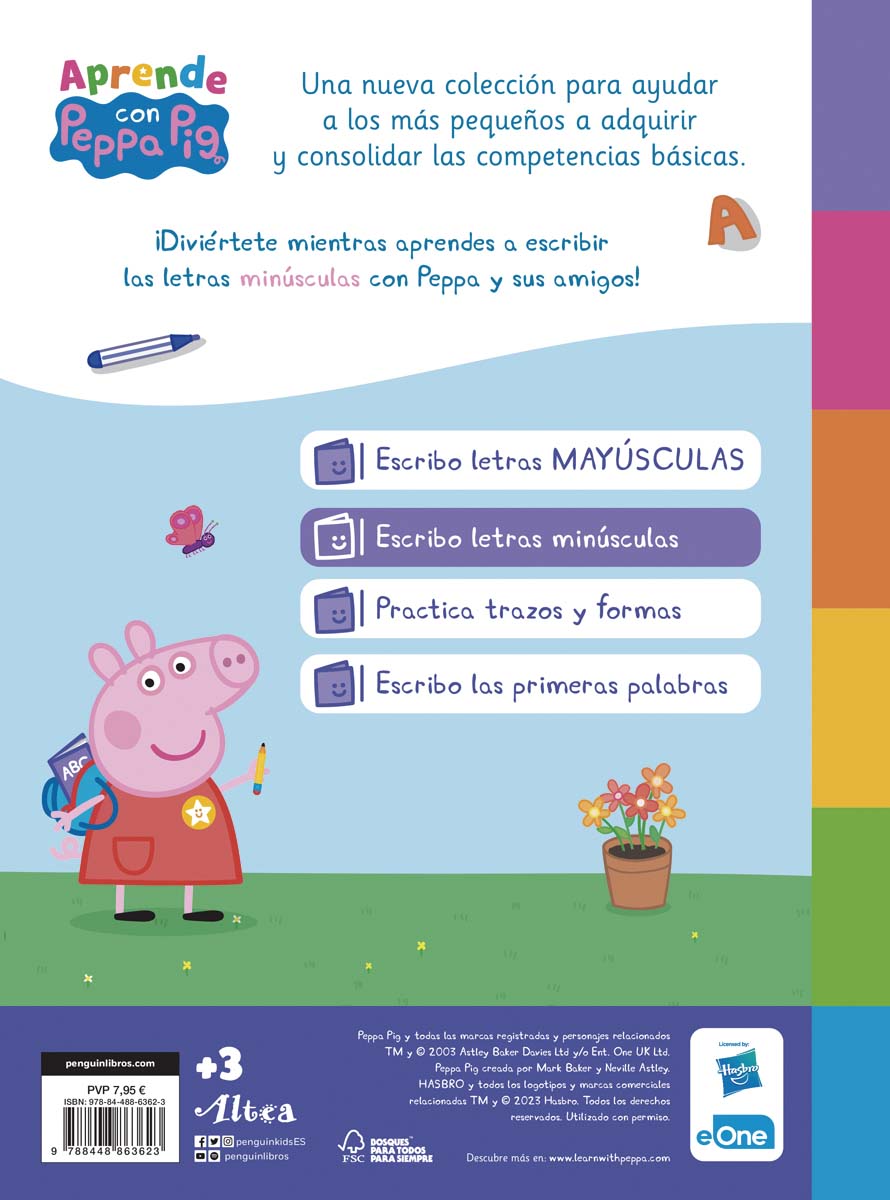 Peppa Pig. Primeros aprendizajes - Aprende Lengua con Peppa Pig. Escribo letras minúsculas (+3 años): Cuaderno preescolar: Traza y escr (Tapa blanda) 5